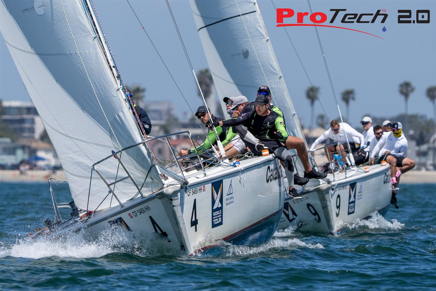 Riptide Racing crew sailing in custom Pro-Tech 2.0 apparel